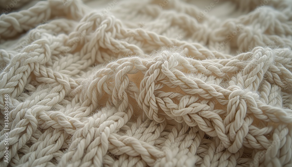 Closeup of Cream Knitted Fabric Texture Closeup of Cream Knitted Fabric Texture
