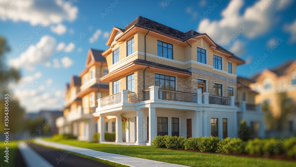 Fototapeta premium Single-Family Home, Townhouse, Condominium, Condo, Apartment – Find Your Perfect Home 