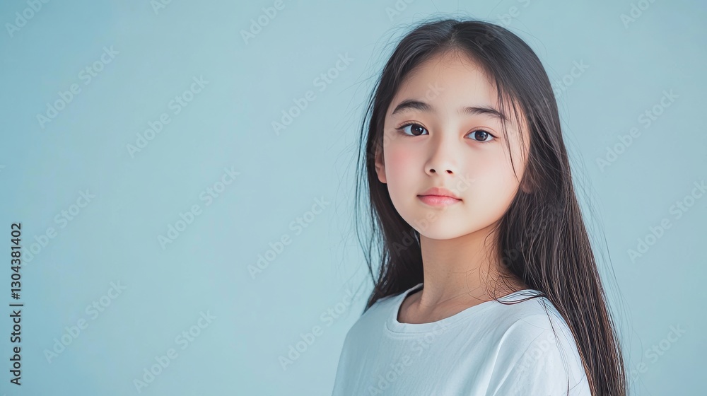 Young Asian woman posing in a studio, isolated against a plain background. Young Asian woman posing in a studio, isolated against a plain background.