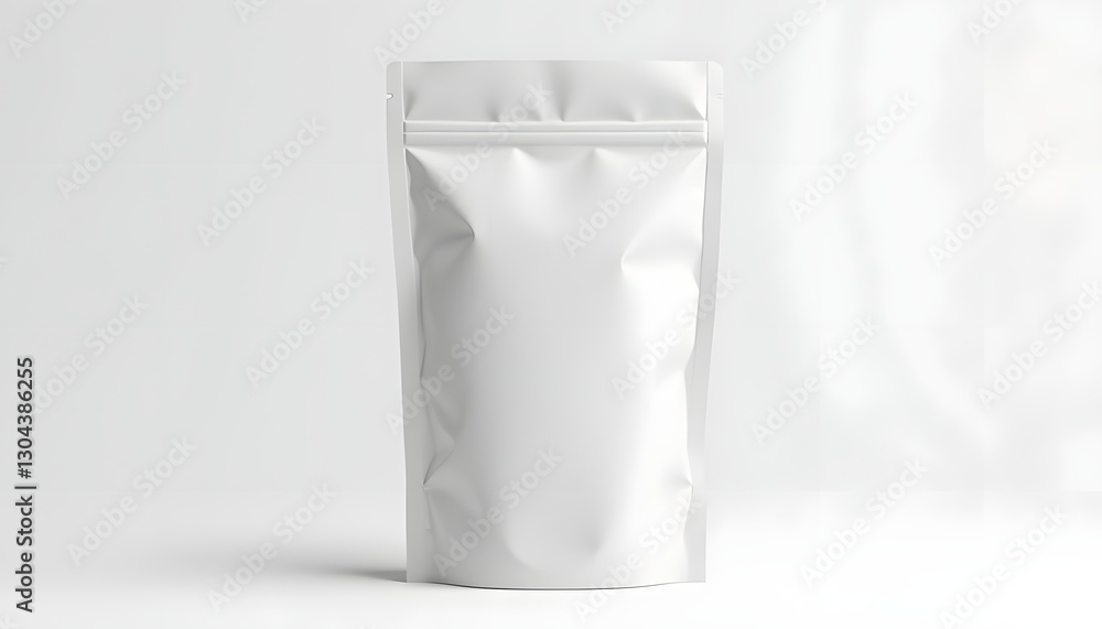 White stand-up pouch mockup with zipper seal White stand-up pouch mockup with zipper seal