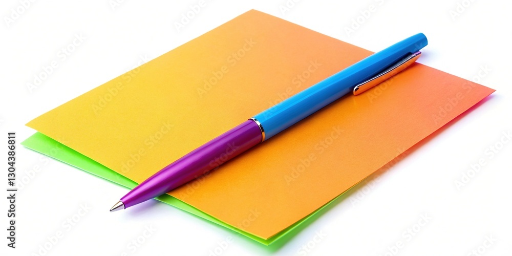 Blank Paper and Pen Closeup: Ready for Ideas and Notes Blank Paper and Pen Closeup: Ready for Ideas and Notes