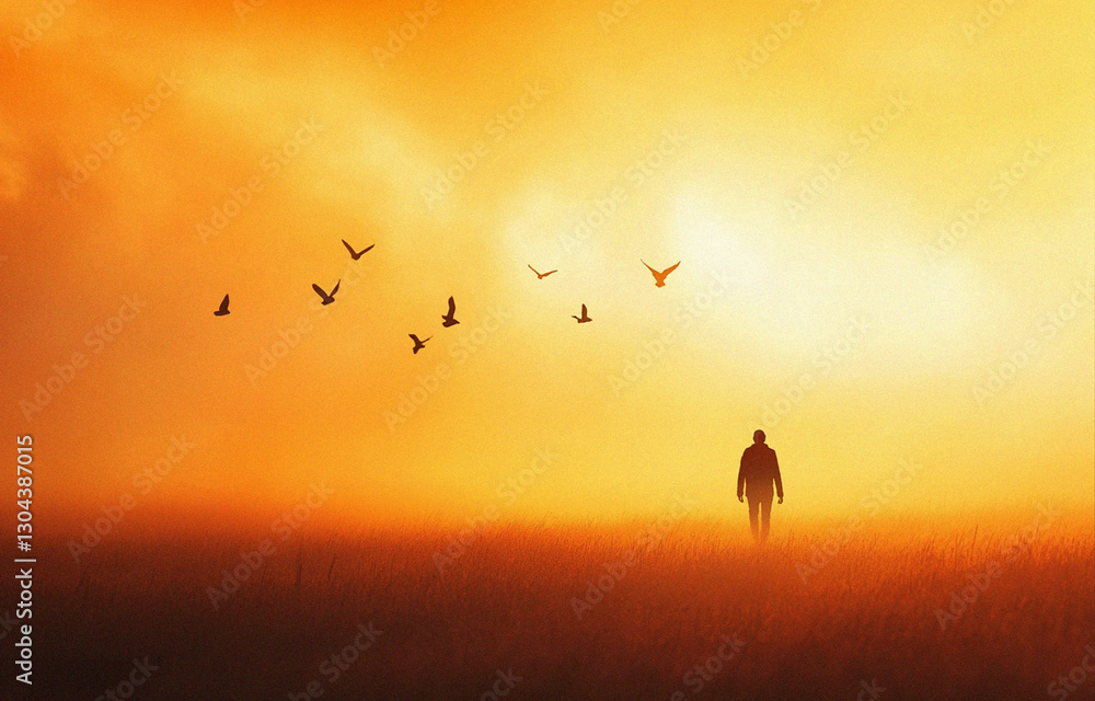 Surreal Dreamscape: Person Gazing at Infinite Galaxies and Nebulas Surreal Dreamscape: Person Gazing at Infinite Galaxies and Nebulas