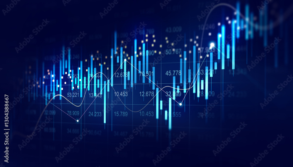 Obraz premium Investment finance chart,stock market business and exchange financial growth graph.Trade analytics line graphs and financial chart investment.Financial investment graphs. 