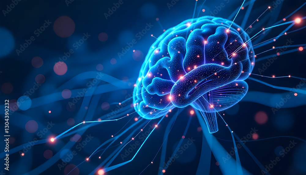 Fototapeta premium human brain embodies advanced technology, neural networks, and artificial intelligence