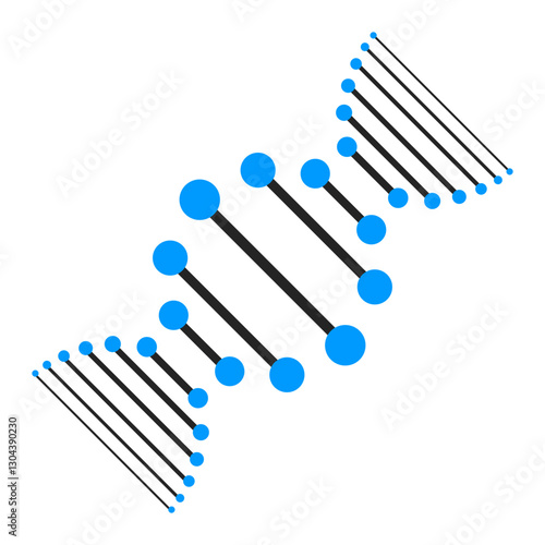 DNA line icon vector isolated. DNA, helix shape. Concept of science and biology. Human molecule.