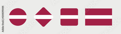 Vector Latvia National Flag icon collection. Flag set of Latvia various styles. Free Download Vector Latvia National Flag icon collection. Flag set of Latvia various styles. - GFXLoad