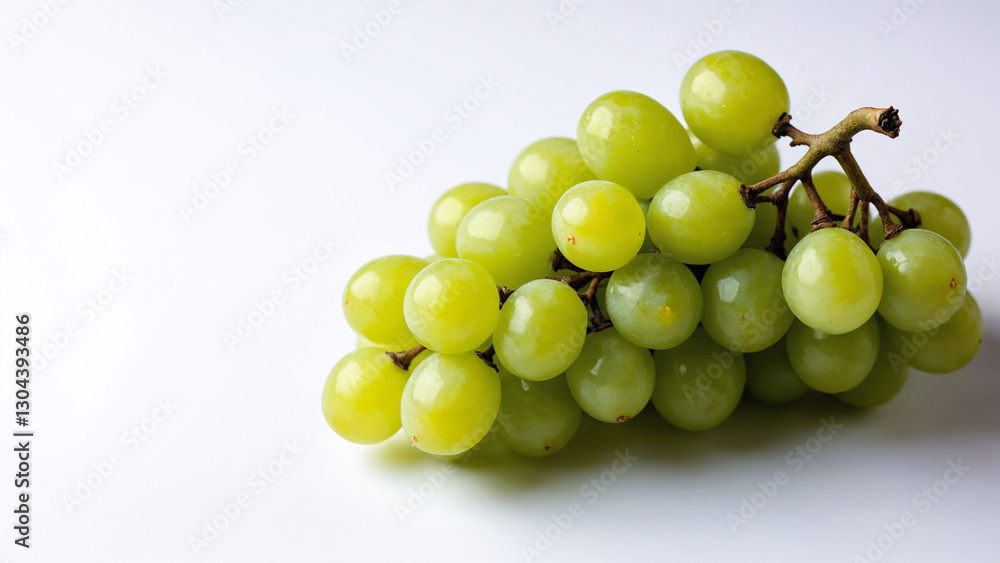 Green grapes isolated on white background, copy space Green grapes isolated on white background, copy space