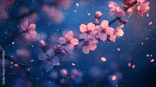 Cherry Blossoms – Enchanted Night Scenery