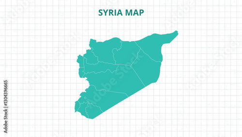 A Map highlighting Syria Map, Syria modern map with Grey Color Hi detailed Vector, geographical borders