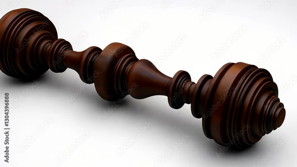 Wooden gavel resting on a smooth surface, symbolizing authority and justice in a judicial setting