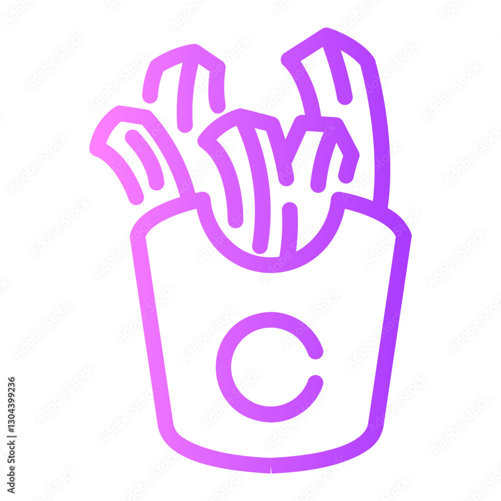 Obraz premium french fries Line Gradient Icon