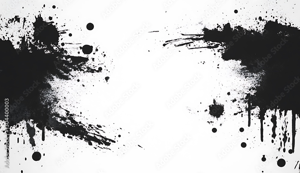 Black Ink Splatter Banner with Empty Space for Text or Graphics Black Ink Splatter Banner with Empty Space for Text or Graphics