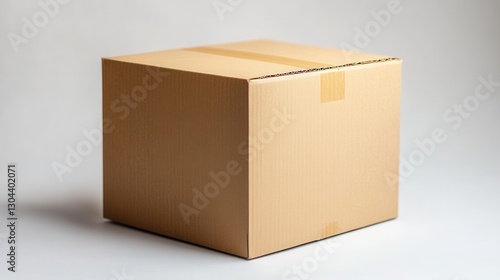 A pristine, pristine white background, upon which sits a sealed cardboard box, its lid firmly shut, ready to hold its contents. A blank canvas, inviting the viewer to add their own text, design, or