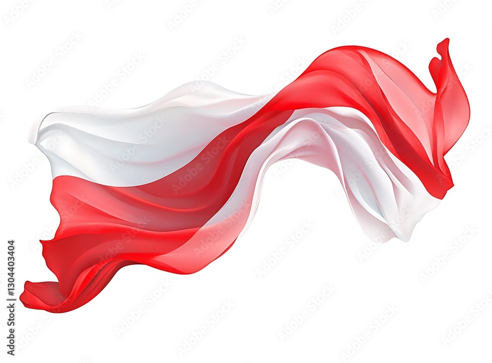 Fototapeta premium Flowing Red and White Flag of Austria in Elegant Movement
