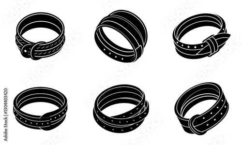 Leather Wrap Bracelet silhouette vector