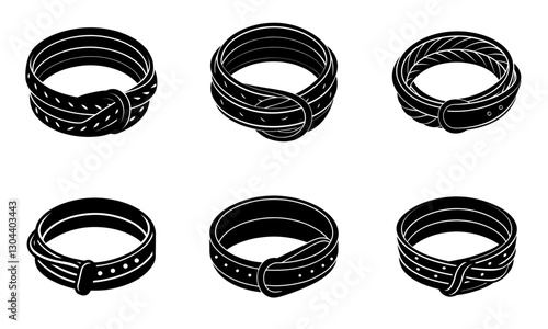 Leather Wrap Bracelet silhouette vector