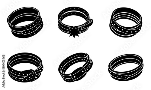 Leather Wrap Bracelet silhouette vector