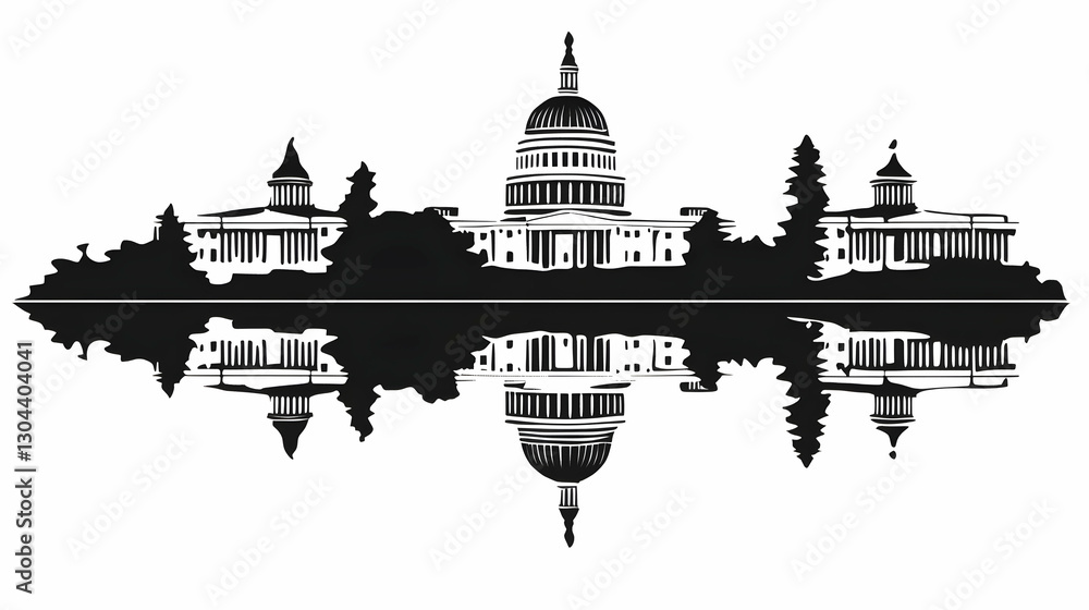 Fototapeta premium Capitol building reflection, DC