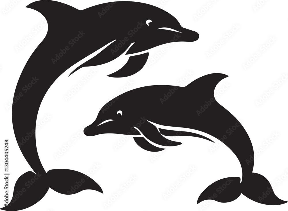 Fototapeta premium Graceful Dolphin Silhouettes Collection