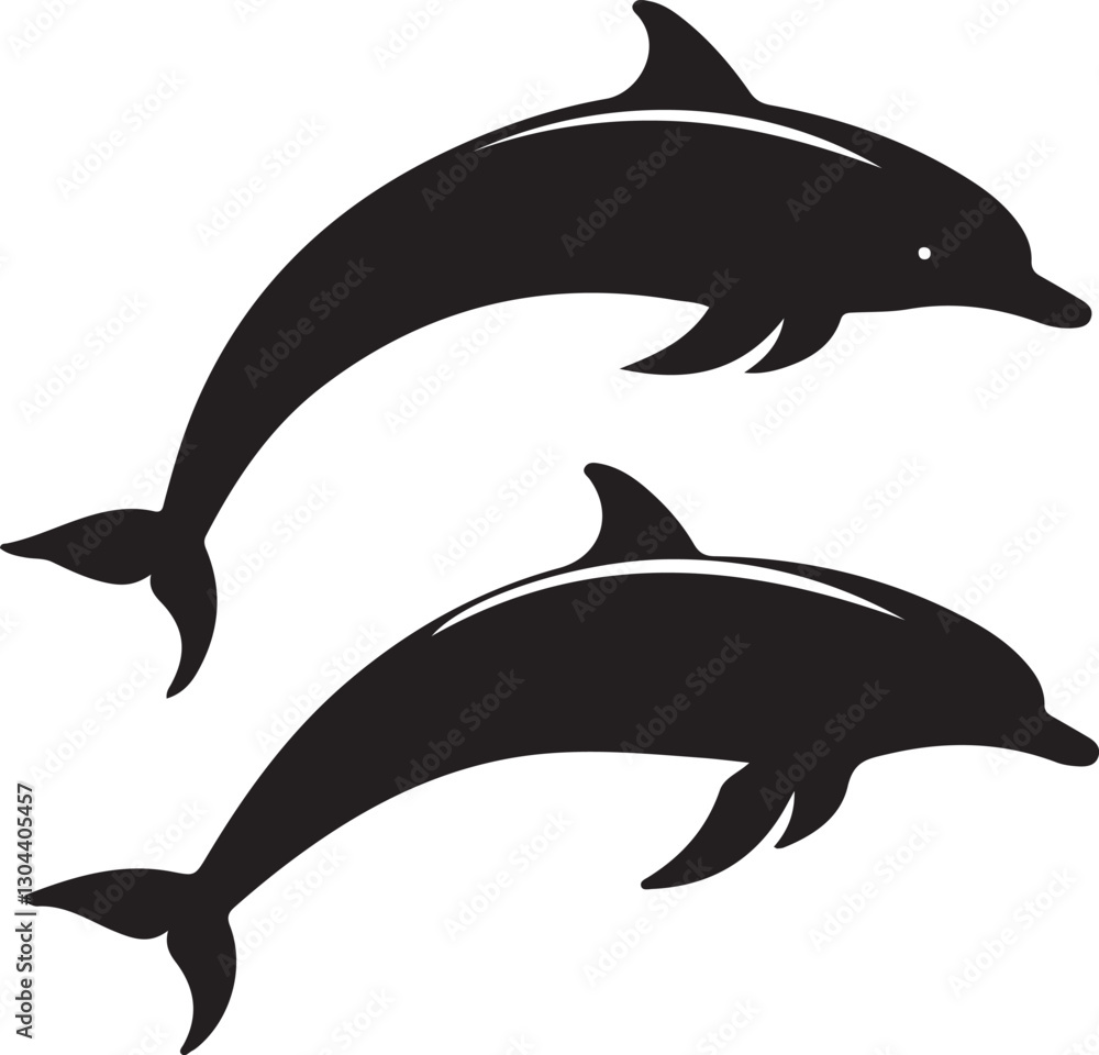 Fototapeta premium Graceful Dolphin Silhouettes Collection
