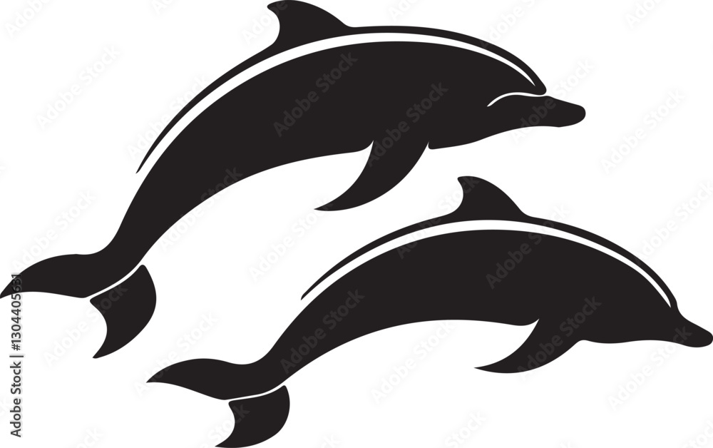 Fototapeta premium Graceful Dolphin Silhouettes Collection