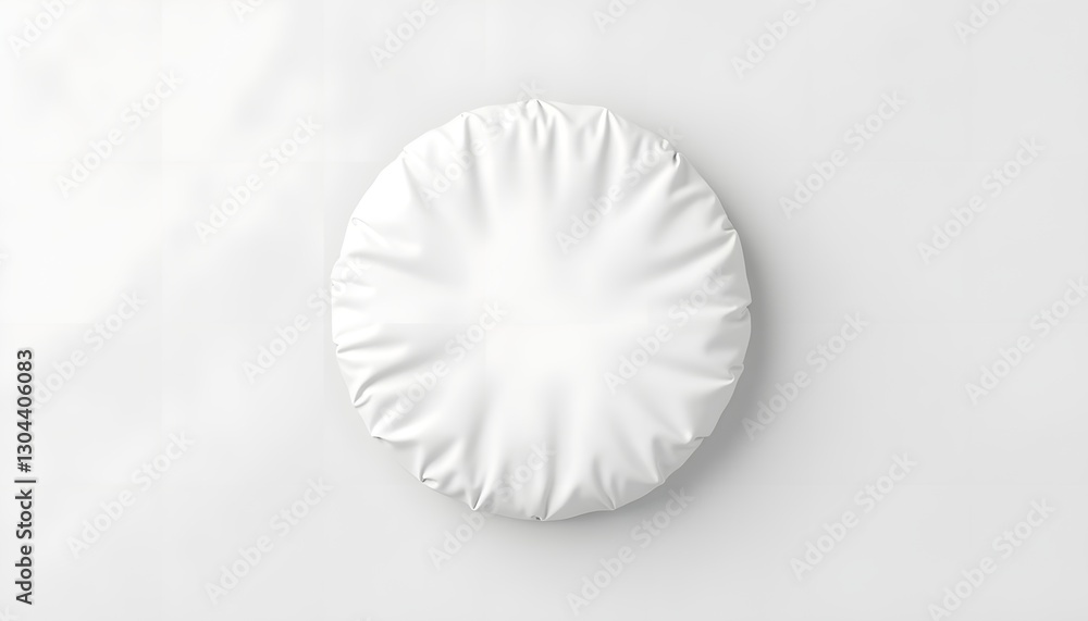 White round pillow mockup on white background White round pillow mockup on white background