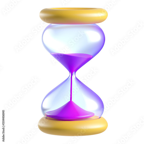 3D illustration vector render hourglass isolated on white background