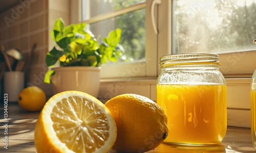 Sunlit Kitchen: Lemons, Homemade Lemonade, and a Touch of Serenity