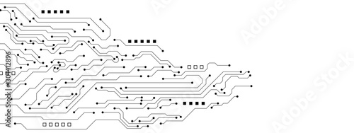 Abstract high technology with circuit board texture. Digital communication and engineering concept on white background