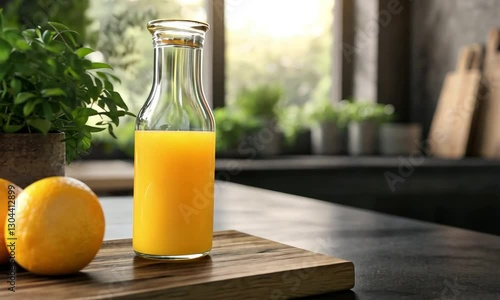 Refreshing Orange Juice in Modern Kitchen