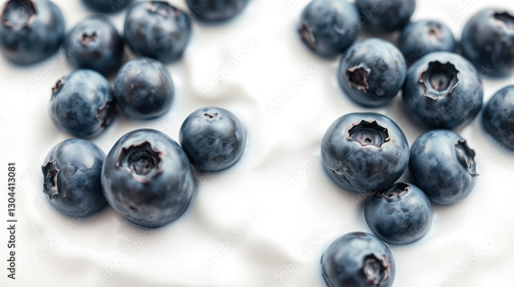 Fresh Blueberries on Creamy Yogurt Delicious and Healthy Snack Idea Fresh Blueberries on Creamy Yogurt Delicious and Healthy Snack Idea