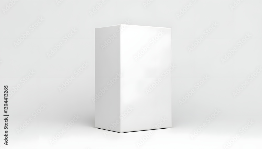 White vertical box mockup for product packaging White vertical box mockup for product packaging