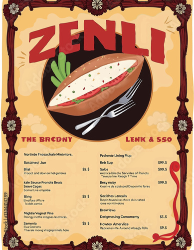 Food menu Perfect for Restaurants, Cafes, hotel, and Takeaway Menus template