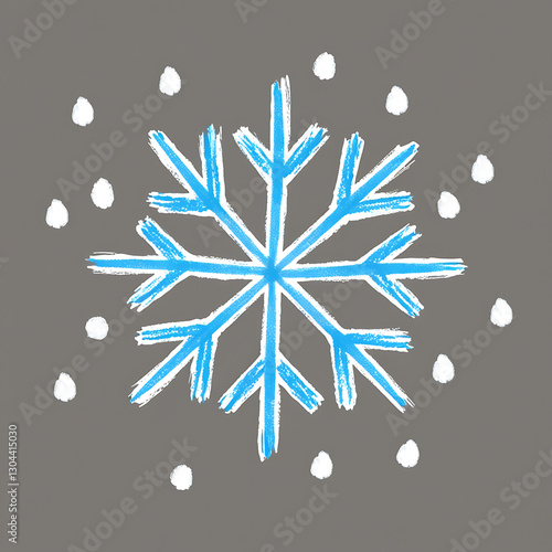 Winter-Themed Snowflake Artwork with Dotted Accents