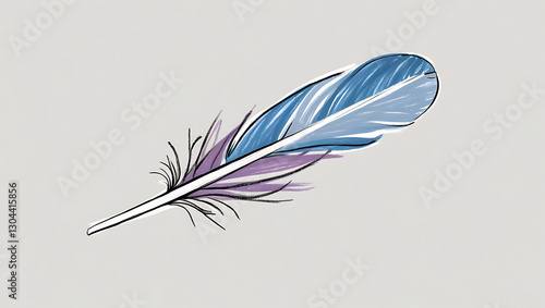 Artistic Feather Drawing with Gradient Colors