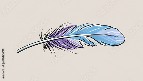 Colorful Feather Artwork on Soft Background
