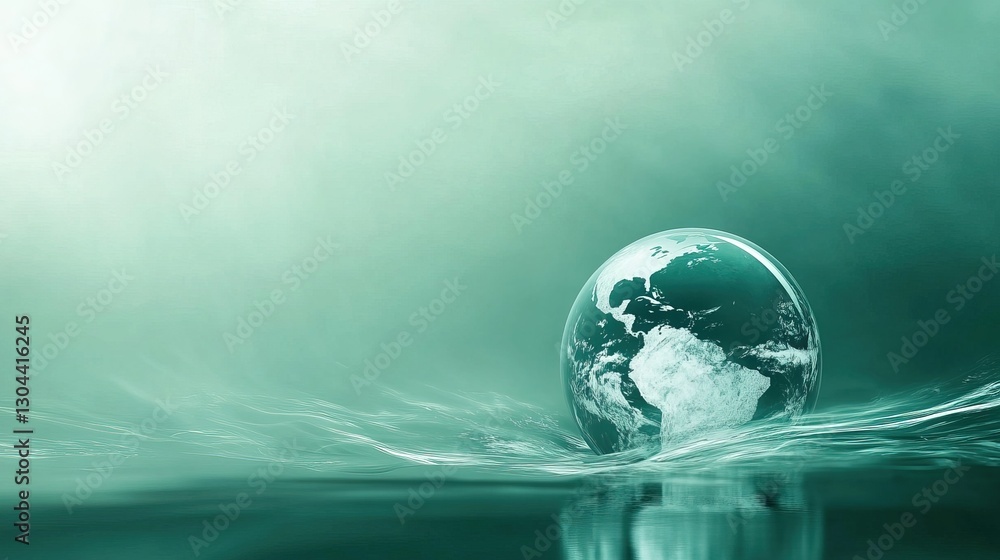 Obraz premium Recycling Symbol Merges with Earth Globe 