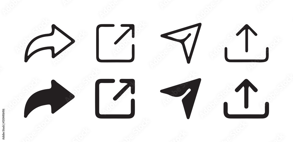 Share icon set. Icons share isolated on white background. simple modern black vector icon. vector illustration eps 10. Share icon set. Icons share isolated on white background. simple modern black vector icon. vector illustration eps 10.