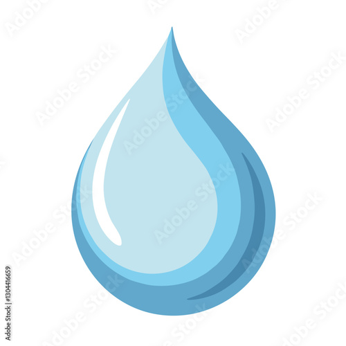 Stylized water droplet on a white background for copy space