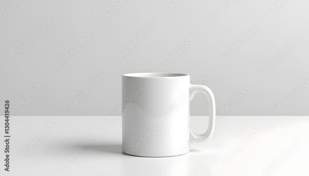 Obraz premium White ceramic mug mockup on white background