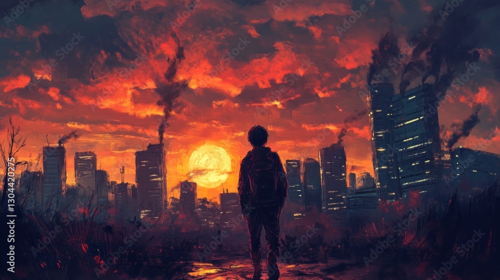 Fototapeta premium Apocalyptic Cityscape Outlook