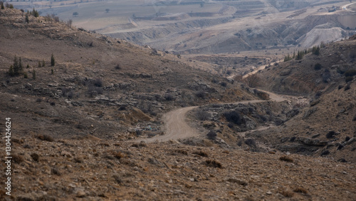 a path soil road between mountains 