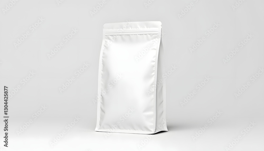 White stand-up pouch with zip lock mockup White stand-up pouch with zip lock mockup