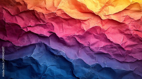 Wallpaper Mural Vibrant Macro Photography Showcase Featuring Intricate Crumpled Paper Texture with Gradient Lighting and Unusual Composition in Large Format XXL Resolution (AR 16:9) Torontodigital.ca