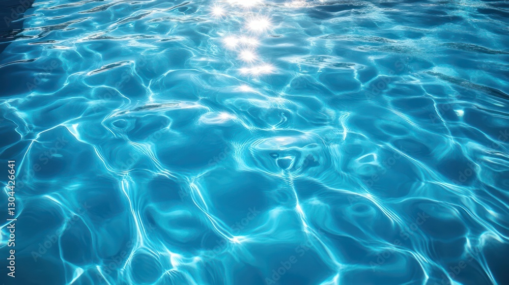 Obraz premium Summer background, Water waves abstract pattern texture on swimming pool