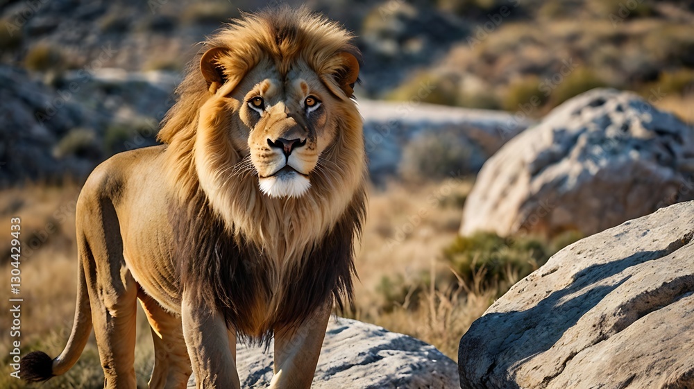 Obraz premium male lion in the wild