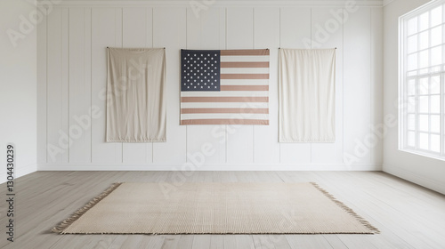 American Flag on Wall: Inte...