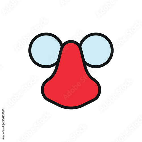 Clown nose icon symbolizes playful humor, ideal for April Fool's Day designs, circus themes, comedy events, and prank-related visuals.