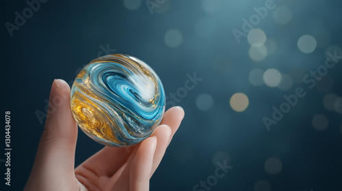 Hand Holding a Swirling Orb...