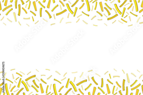 Falling French Fries Border Background